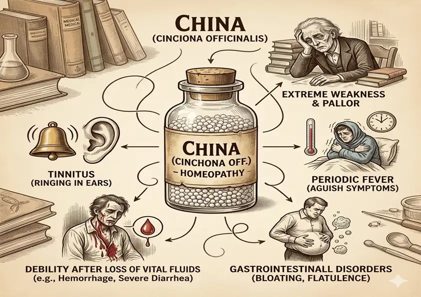 China (Cinchona, Quinine) – चायना (सिनकोना)