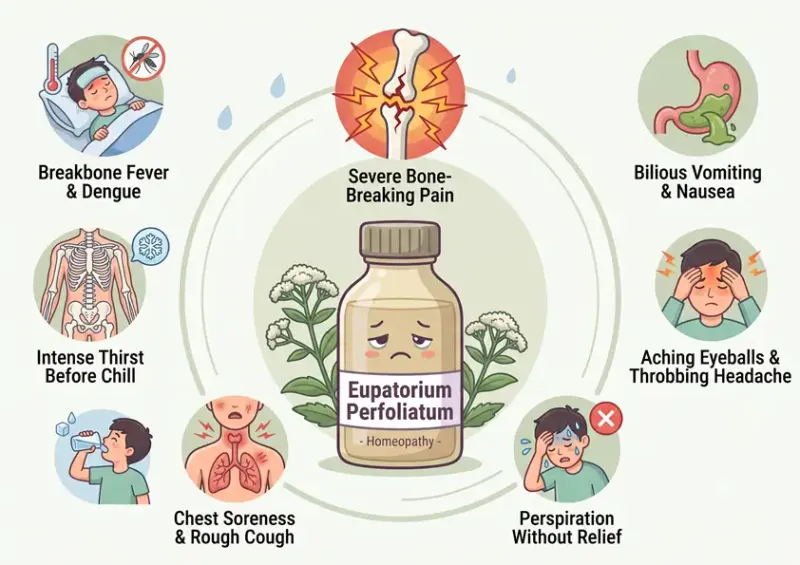 Eupatorium Perfoliatum – यूपेटोरियम परफ़ोलियेटम — होम्योपैथिक औषधि